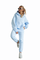 Dres Damski 90% Bawełna Bluza z Kapturem + Spodnie Baby Blue